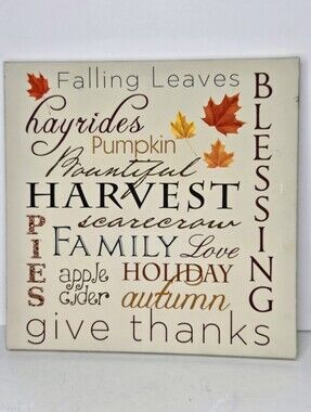 Fall Pumpkins Harvest Wishes Canvas Wall Decor Thanksgiving Hayride Harvest Pies
